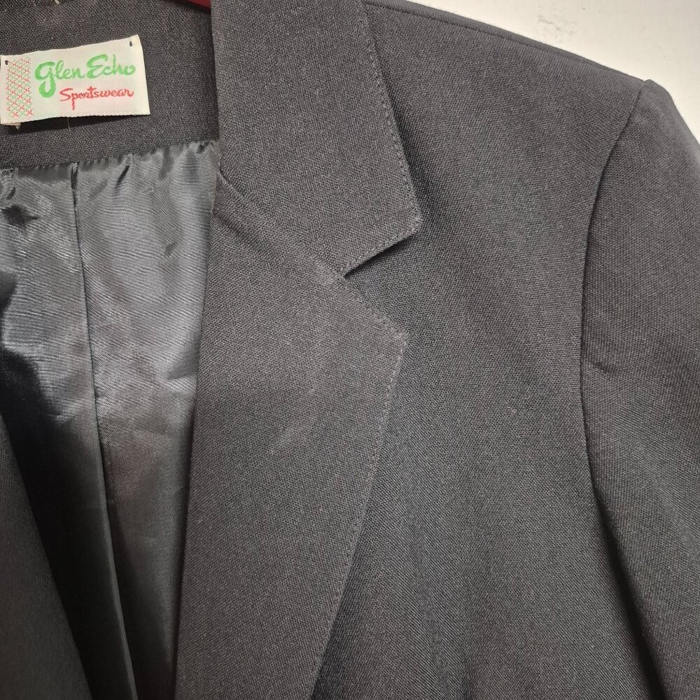 Glen Echo Sportswear Black Blazer Jacket Womens Sz M 2-Button Front Pockets - Picture 5 of 6